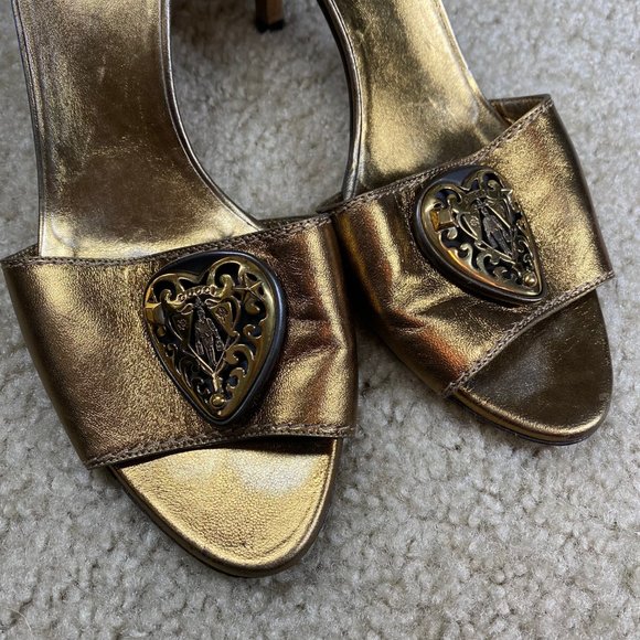 Gucci Gold Hysteria Bronze Leather Sandal - Picture 6 of 8